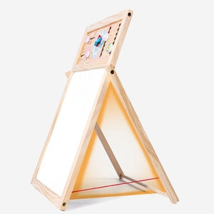 Chevalet d'art en bois enfants <span class=keywords><strong>arabe</strong></span> espagnol anglais Alphabet Cognition jeu en bois bricolage planche à dessin - Product Image 5