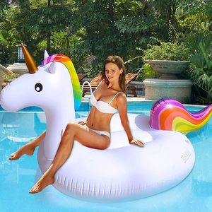 Factory Wholesale High Quality PVC Large Size <strong>Inflatable</strong> Cute <strong>Unicorn</strong> Pool <strong>Float</strong> with Cup Holder for Adults and Family Party Fun - Product Image 1