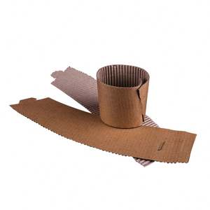 10-24 oz. Manchon de tasse à café personnalisable en kraft naturel gaufré - 1 800/boîte - Product Image 4