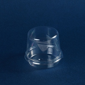 กล่องพลาสติกใสพิมพ์ลาย UV ขนาด 4 นิ้ว สำหรับใส่ขนมเค้กบาสก์ วัสดุเกรดอาหาร สำหรับบรรจุภัณฑ์ขนมหวาน ชีสเค้ก และขนมอบ - Product Image 1