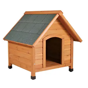 Rumah anjing mewah XL tempat tidur kucing tahan air tahan angin Modern luar ruangan rumah hewan peliharaan kecil kayu MDF pola hewan