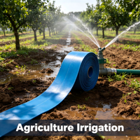 Tuyau d'arrosage plat en PVC résistant aux UV, de 1 à 16 pouces, 50 m/rouleau pour l'irrigation agricole et le transfert d'eau minier