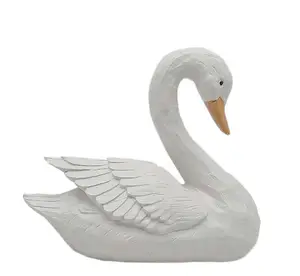 White Swan Statue Resin Porch Goose Figurine For Yard And Lawn Ornament Garden Ornaments And Statues Outdoor