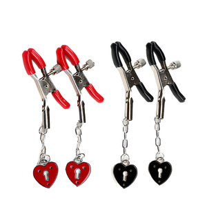 Clip de pecho metálico con forma de corazón, juguete sexual SM, clip de pecho para entrenamiento de parejas, clip de pecho para coqueteo, producto para adultos, dropshipping. - Product Image 1