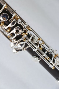Oboe Chino Profesional de Nivel Profesional, <span class=keywords><strong>Cuerpo</strong></span> de Ébano Envejecido, Plateado, Llaves Doradas, en Do Bemol y Mi, Incluye Estuche - Product Image 2