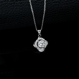 Collier pendentif en argent sterling S925 plaqué rhodium avec diamant de laboratoire 1CT VVS1 en forme de <span class=keywords><strong>moulin</strong></span> à <span class=keywords><strong>vent</strong></span> Wangfu Jewelry pour femme, idéal pour un mariage - Product Image 2