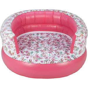 Floral Print <b>Inflatable</b> Pool Chair Float Oversized Pink Lounger for Adults - Product Image 1