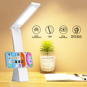 <span class=keywords><strong>2022</strong></span> LED lampe de bureau support pour téléphone portable Dimmable DC5V USB charge/Rechargeable 3 Modes lampe de Table pliante enfants lampe de lecture - Product Image 2