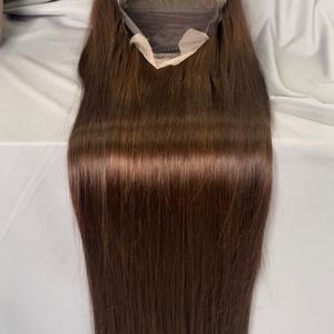 Peluca de Cabello Humano Brasileño Transparente 13x4 Color Marrón Chocolate 4 #   Peluca de encaje completa para mujer de color marrón - Product Image 5