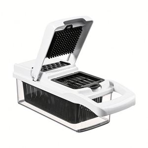 Hot Selling Manual 22-in-1 Multifunctional Stainless Steel <b>Vegetable</b> & Fruit Cutter <b>Chopper</b> with Container - Product Image 5