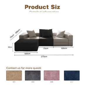 Chaise compressible canapé en mousse haute densité ensemble canapé d'angle réglable multifonction pour meubles de maison salon - Product Image 3