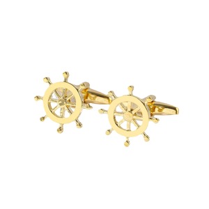 Haute qualité hommes marine français manches ongles boutons de manchette personnalisé pur métal ancre gouvernail chemise manchettes pour les mariages transfrontalier - Product Image 4