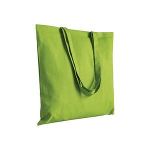 Bolsa de Compras Personalizable de Algodón con Asa Superior, Asa Larga, Color Verde Manzana, para Comestibles, Hecha en Italia - Product Image 1