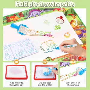 Zhorya DIY Educational Toys Magic Painting Large Aqua Water Drawing Doodle Mat For Kids