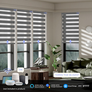 Stores zébrés motorisés avec télécommande, dimmables, isolation thermique, taille personnalisée, protection UV, stores zébrés électriques - Product Image 2