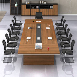 Table de conférence Saint-Lee rectangulaire, durable, pour réunions de bureau, avec boîte à câbles, pour un espace de travail moderne - Product Image 3