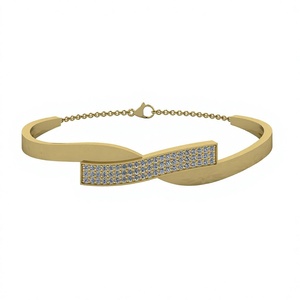 Best Selling Solid 925 <b>Sterling</b> <b>Silver</b> CZ Diamond White 18K Gold Plated 47x27mm Chain <b>Bracelet</b> Trendy Designer Unisex Party Gift - Product Image 1
