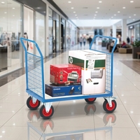 Chariot à plateforme modulaire Combi CE Series, chariot industriel robuste, base en acier, quatre roues, OEM personnalisable, bleu
