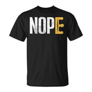 Camiseta Nope No Kings negra unisex para adultos talla mediana con estampado gráfico - Product Image 1