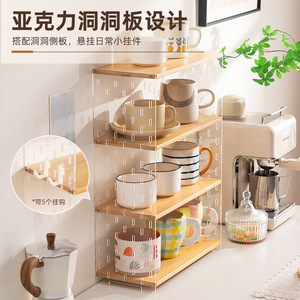 Desktop <b>shelf</b>, small bookshelf, multi-tiered storage <b>rack</b>, cup holder, tiered organizer, storage <b>rack</b>, minimalist office - Product Image 3