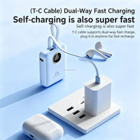 Neue Mini Powerbank 10000 mAh Schlanke Tragbare Powerbanks USB-C Typ-C Kabel Externe Batterie Powerbanks 10000mAh Outdoor