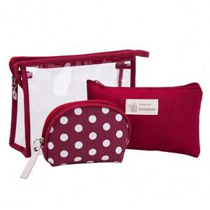 China Wholesale Hot Sale OEM 3 Sets <b>Clear</b> Makeup Pouch PVC <b>Clear</b> Transparent Zipper Lock Cute Waterproof Travel Cosmetic <b>Bags</b> - Product Image 3