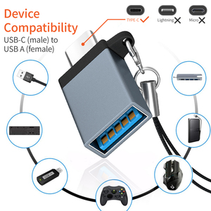 Adaptador <span class=keywords><strong>USB</strong></span> Tipo <span class=keywords><strong>C</strong></span> a <span class=keywords><strong>USB</strong></span> de Alta Calidad, Negro Gris, 10 Gbps, <span class=keywords><strong>USB</strong></span> 3.1 3.2, Conector <span class=keywords><strong>OTG</strong></span> Hembra - Product Image 4
