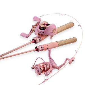 Ensemble de cannes à micro-leurres haute sensibilité avec poignée en bois antidérapante et guides en céramique - Product Image 1