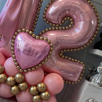 Ensemble de ballons en latex magiques créatifs en promotion, numéros et cœurs roses, pour colonne de ballons, décorations de fête d'anniversaire pour enfants