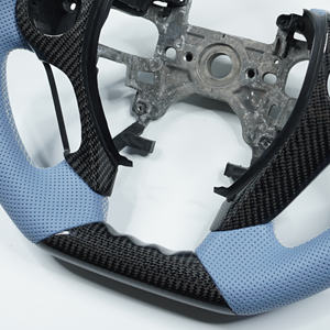 Volante in fibra di carbonio lucido privato per <span class=keywords><strong>Honda</strong></span> Accord 9th con pelle blu - Product Image 3