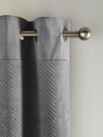 Gris foncé Oeillet Anneau Top Blackout Rideaux Chevron Chevron Texturé Rétro Géométrique Isolation Thermique pour Fenêtre de Salon