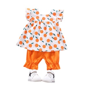 Vêtements pour enfants 2023 Nouvelle collection été pour filles style occidental Ensemble robe deux pièces pour bébé fille 1-2-3-4 ans Couleur unie motif animal dessin animé - Product Image 2