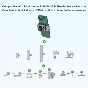 Support de téléphone pour voiture Fanaue-CPC-06 en alliage d'aluminium, clip réglable à 360° °   Support de bureau rotatif, flexible et antidérapant - Product Image 2