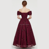 Robe de bal personnalisée à sequins pour femme, épaules dénudées, broderie élégante, robe de soirée, robe longue pour invitée de mariage, fabrication OEM