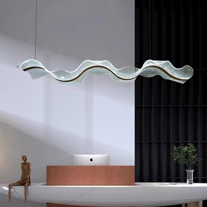 Lámpara de Techo Moderna de Diseño Artístico con Cinta Larga, Lámpara Colgante Minimalista de Lujo para Restaurante, Altura Ajustable, para Recepción - Product Image 4
