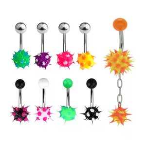 <span class=keywords><strong>Silicone</strong></span> Spike Ball <span class=keywords><strong>Nombril</strong></span> Anneau Multi Couleur Koosh Ball <span class=keywords><strong>Nombril</strong></span> <span class=keywords><strong>Piercing</strong></span> Bijoux Mode Corps Bijoux En Gros - Product Image 1