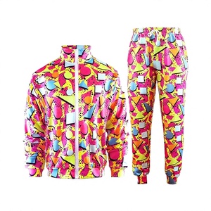 80s <b>90s</b> Retro Vintage Summer Windbreaker Sets Unisex Customized Color <b>Streetwear</b> Matching Party 2 Piece Set Breathable Solid - Product Image 3