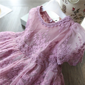 Venta al por Mayor de Ropa Infantil de Boutique, Vestidos de Niña con Flores Moradas, Tutú Largo con Encaje - Product Image 2