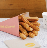 Emballage de nourriture rapide personnalisé, porte-cône en papier jetable, boîte à churros chaude