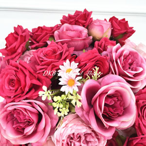 Gran oferta de flores artificiales para decoración de bodas, bolas de flores rosas y rojas artificiales, centros de mesa para bodas - Product Image 5