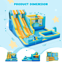 Château gonflable avec toboggan aquatique FBSPORT, équipement de parc aquatique gonflable, aire de jeux gonflable, parc aquatique extérieur pour enfants