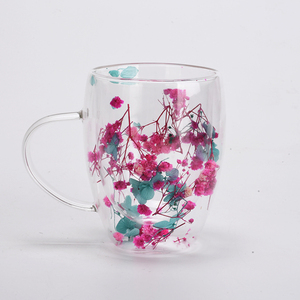 Tazas de Café de Doble Pared con Diseño Floral, Aisladas y Resistentes al Calor, para Té, Leche o Jugo, Venta al Por Mayor - Product Image 1