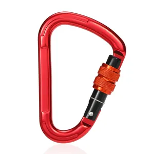 JRSGS 25KN D 유형 주문화 색깔 항공 알루미늄 7075 Carabiner 상승 Carabiner 스냅 훅 클립 S7107