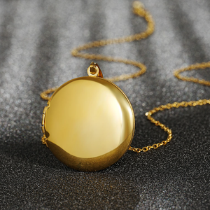 Ожерелье-медальон из нержавеющей стали с золотым покрытием, 27 мм - Product Image 5