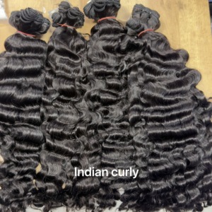 Extensions de cheveux humains bruts en gros, bouclés indiens, boucles caribéennes, cuticules entièrement alignées, sans nœuds, sans perte, 100 % cheveux humains - Product Image 3