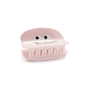 Pince à cheveux personnalisée en acrylique/acétate unisexe de 8 cm avec visage souriant, pince à cheveux de dessin animé avec la langue dégagée, accessoires de cheveux uniques pour tous les jours - Product Image 3