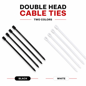 Attaches-câbles à double boucle 4,8x250mm à double tête |   Attaches parallèles pour câbles |   Attaches à emboîtement robustes 10'' <span class=keywords><strong>en</strong></span> PA66, conformes CE et RoHS - Product Image 3