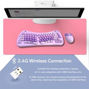 2025 thiết kế mới có thể sạc lại chế độ kép 2.4G + BT Ergonomic mixcokor Bàn phím không dây và chuột siêu mỏng - Product Image 4