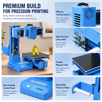 Nueva Impresora 3D de Escritorio K9 Super Mini, 10*10*10cm, Sin Cama Calefactada, Impresión con un Solo Botón, Ranura TF, Regalo, Superventas