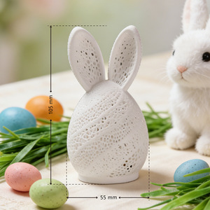 Lampe de nuit creuse imprimée en 3D avec lapin de Pâques de dessin animé et œufs colorés, décoration de festival multicolore - Product Image 1